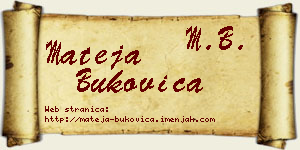 Mateja Bukovica vizit kartica